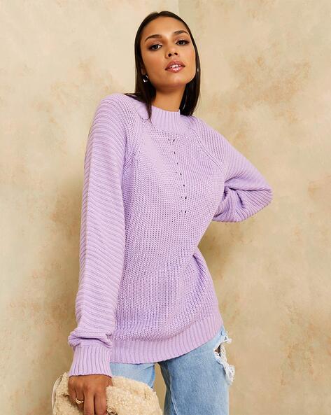 Purple on sale pullover sweater