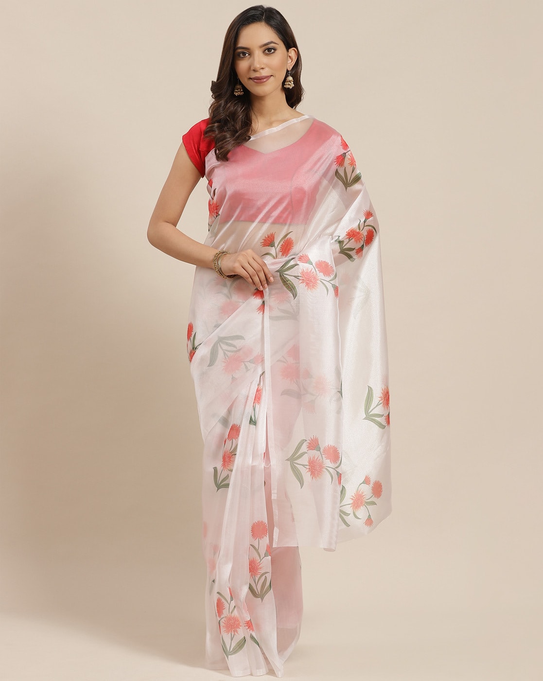 Buy Rust Sarees for Women by Nyrika Online | Ajio.com