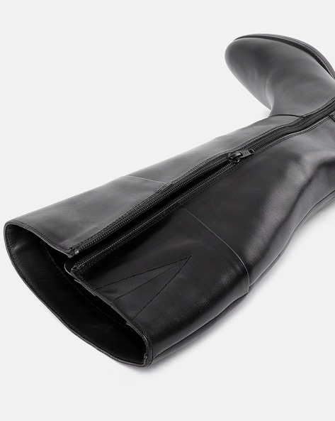 473px x 593px - Buy GEOX Felicity Women Leather Black Long Boots | Black Color Women | AJIO  LUXE
