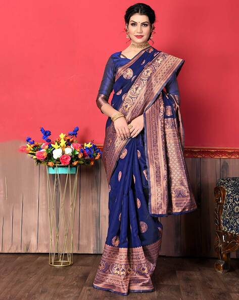 Buy Blue Sarees for Women by LIMDO Online