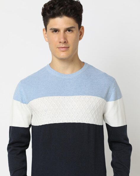 Blue red clearance white sweater