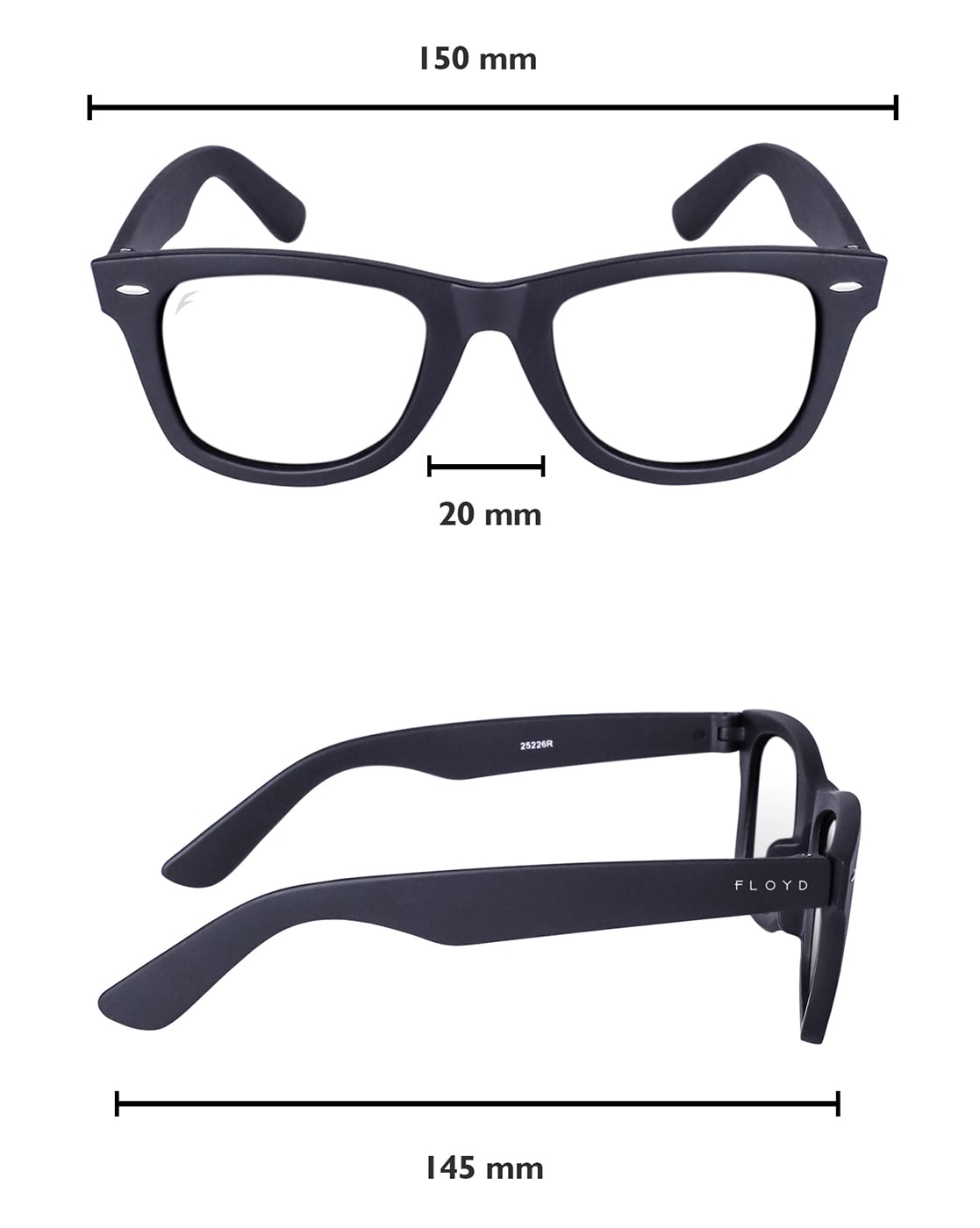 Buy Floyd Black Frame Grey Lense Plastic Sunglass Kamwf_blk_gry_1 Online