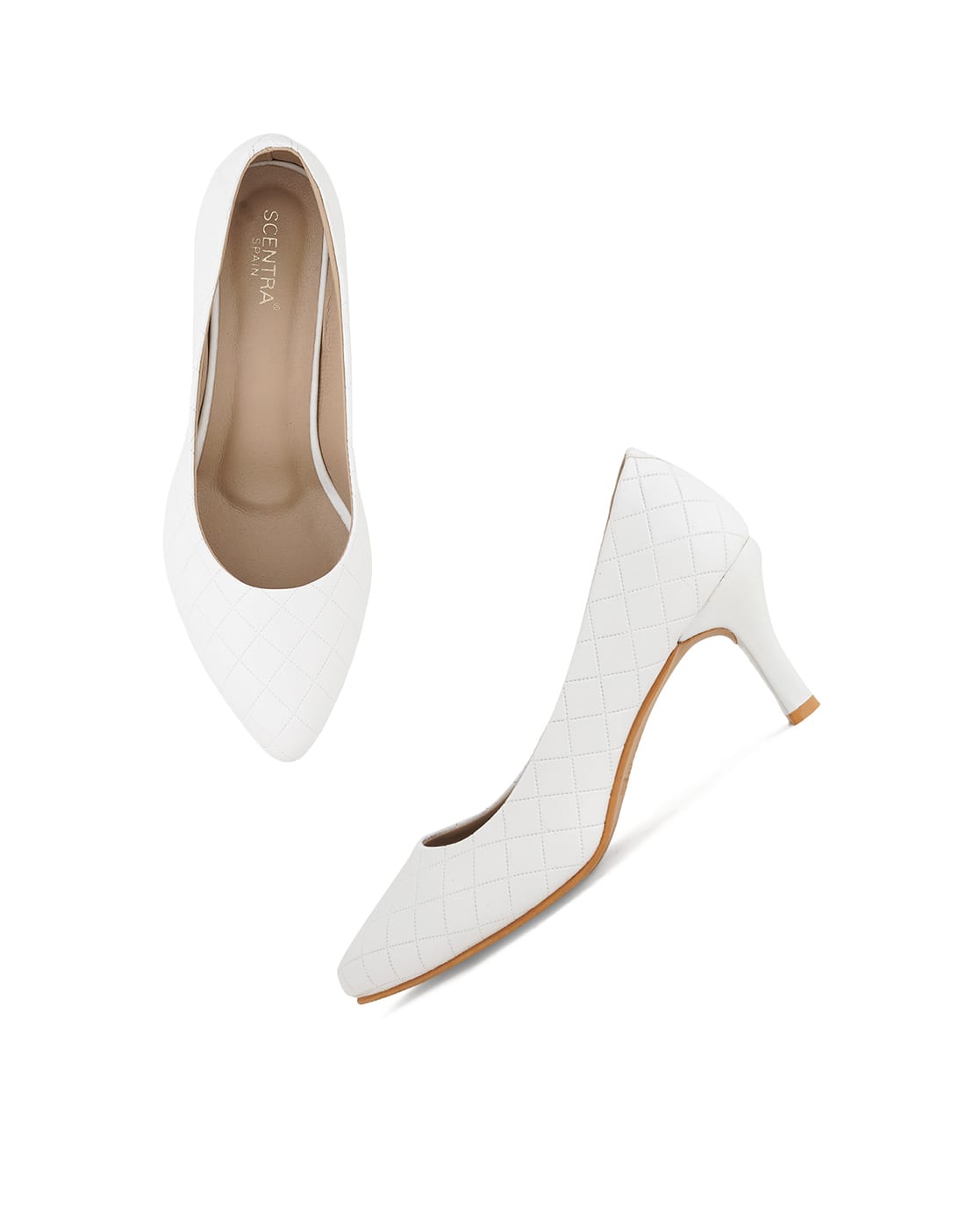 Basket Weave Pointed-Toe Pumps - Main Image