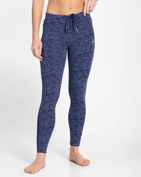 Buy Jockey AA01 Leggings With Concealed Side Pocket And Drawstring Closure  J Teal Marl XL Online at Low Prices in India at