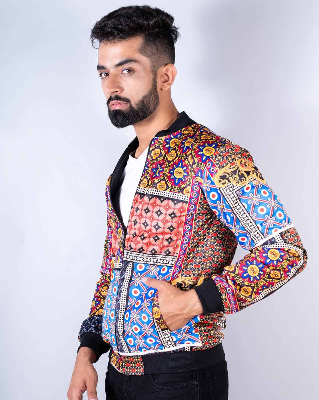 Buy Multi Rajasthani Printed Cotton Mens Short Kurta Online | Tistabene -  Tistabene