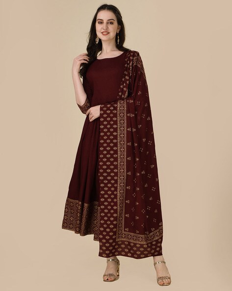 Printed Round-Neck Anarkali Kurta