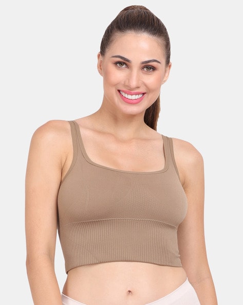 Sports Bra with Contrast Panel