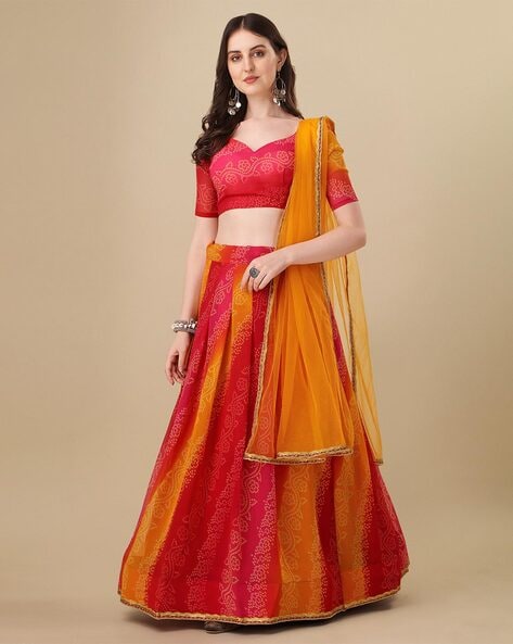 New Kids Bandhani Lehenga Choli For Marriage