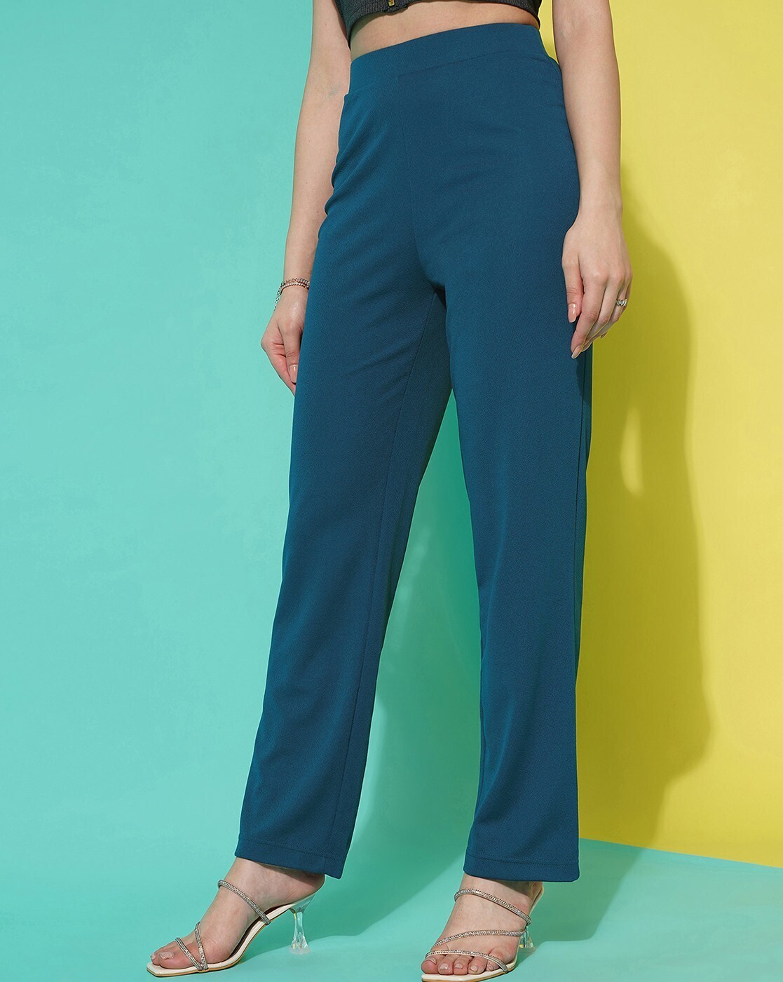 Sophisticated Mulmul Cotton Teal Blue Afghani Pants for women
