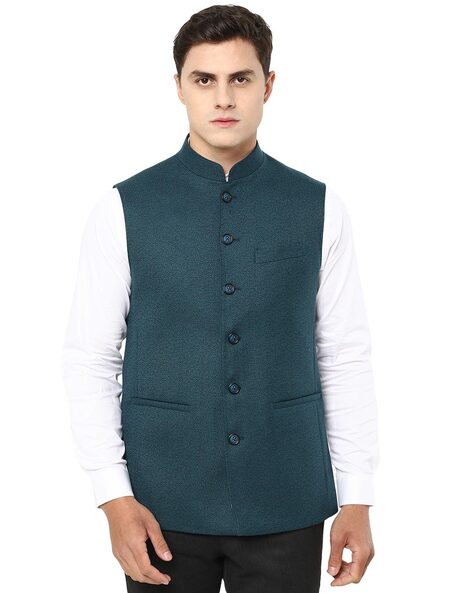 Jade blue 2025 nehru jacket