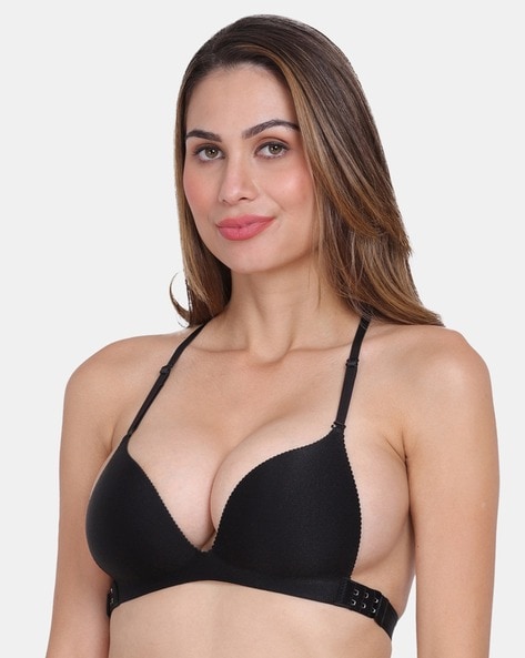 Lightly-Padded Side Closure Push-Up Bra