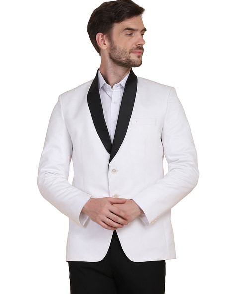 Single-Breasted Blazer with Welt Pockets