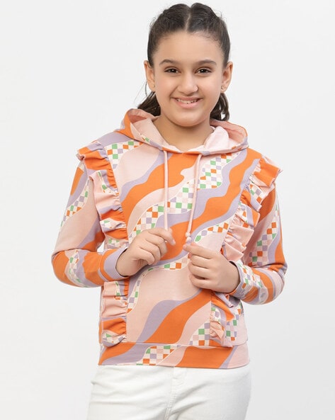 Orange hoodie sales for girls