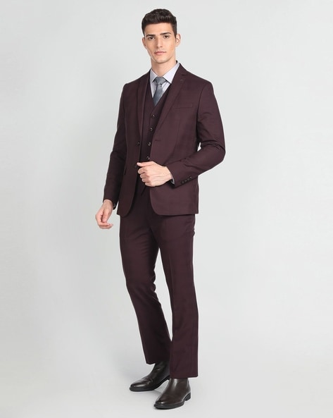 Jordan Burgundy Check Suit Trouser | Jacamo