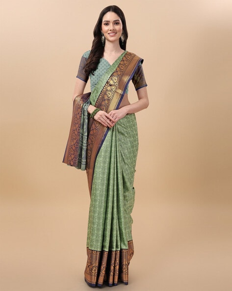 Buy Cool Grey Sarees for Women by Indie Picks Online | Ajio.com