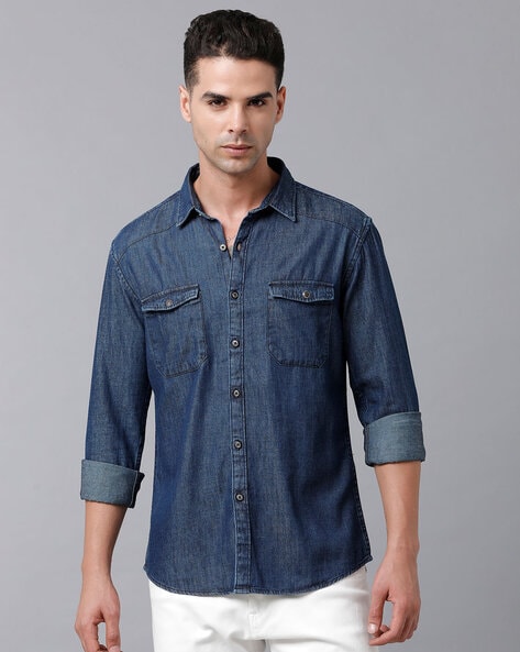 Buy Blue Shirts for Men by YOVISH Online