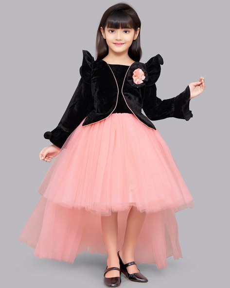 Ruffled Silhouette Party Gown - Rose – Pink Chick