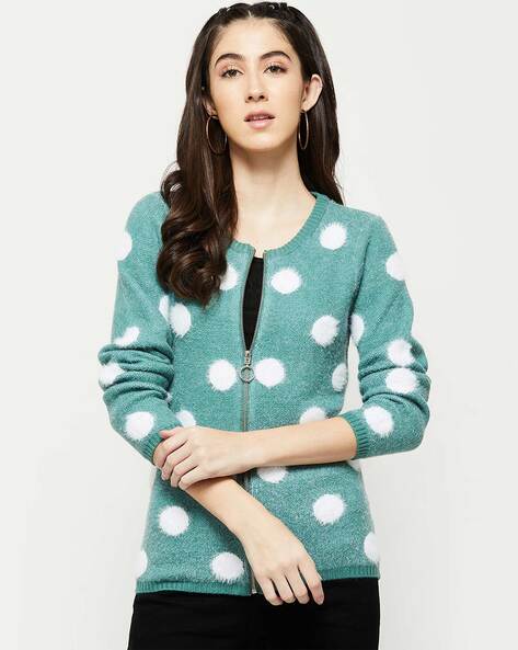 Polka dot 2024 cardigan sweater