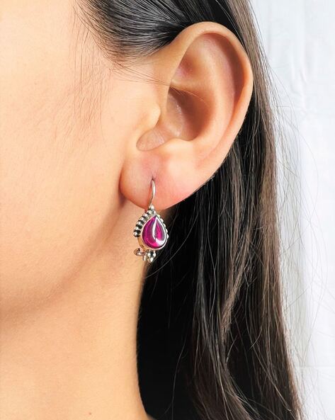 1 Gram Gold Jhumkas With Ruby Emerald Collections ER2524