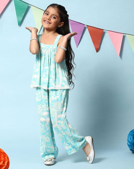 Floral Print Top Pants Set