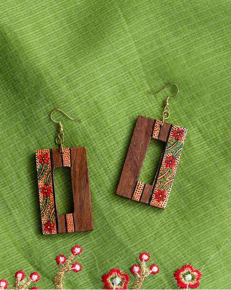 Fashion Jewelry Resin Leaf Pearl Bohemian Earrings - Red | Konga Online  Shopping