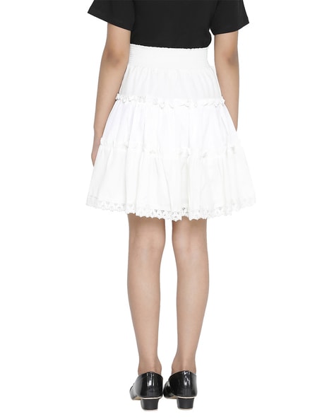 Buy White Ruffled Skirt for Women Online in India