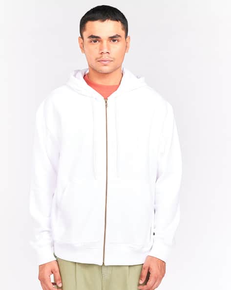 Zip-Front Hoodie with Split-Kangaroo Pockets