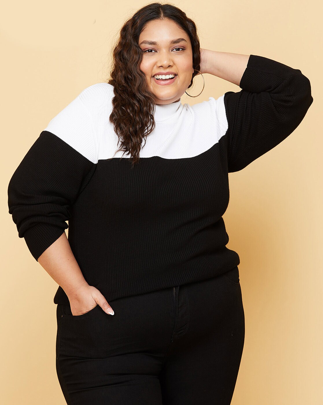 Plus size 2024 long black sweater