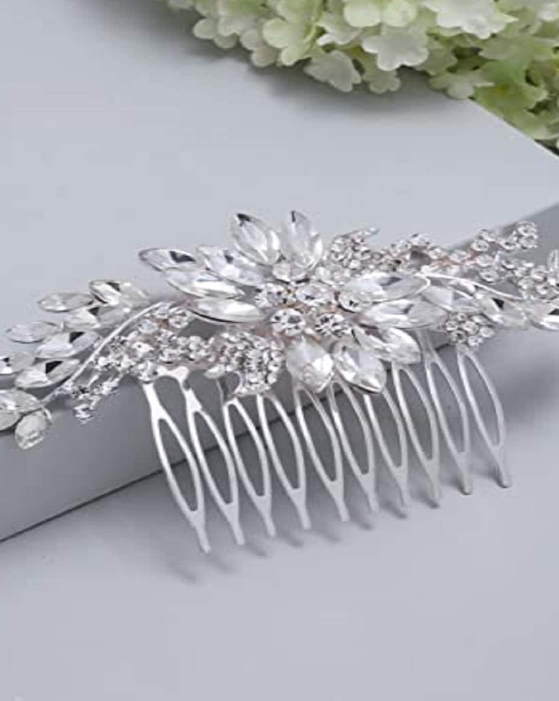 Hair Clip White Pearl and Lock Stone Hair Clips/Pins Accessories Custom  Sparkly Zodiac for Women Girls-02Pcs