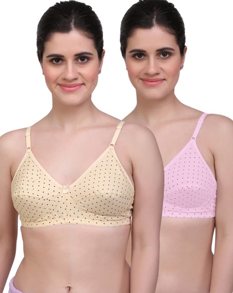 Buy Bodycare Pack of 2 Non Padded Cotton T Shirt Bra - White Online at Low  Prices in India 