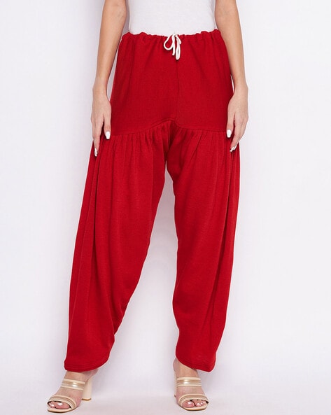 Buy DE MOZA Red Solid Cotton Women's Salwar Pants | Shoppers Stop
