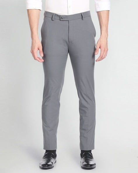 Buy PARK AVENUE Mens Super Slim Fit Structured Trousers | Shoppers Stop