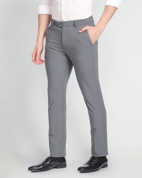 Buy WES Formals Navy Ultra-Slim Fit Trousers from Westside