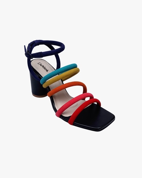 Multicolor strappy online sandals