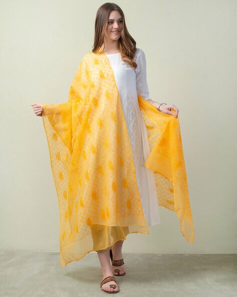 Embroidered Dupatta with Pom Pom Price in India