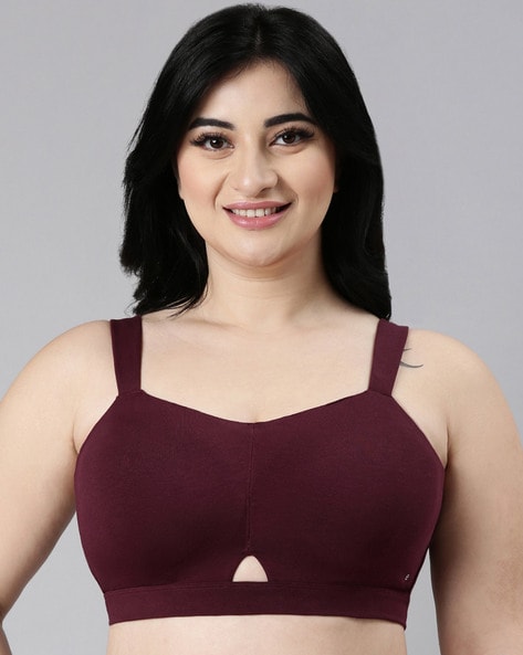 Buy Enamor Maroon Lace Padded Bra for Women Online @ Tata CLiQ