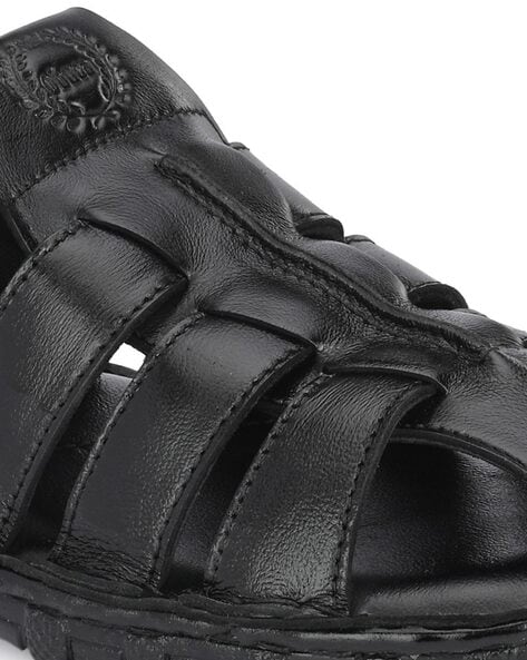 Mezlan R20257 Men's Shoes Black Calf-Skin Leather Fisherman Sandals (M –  AmbrogioShoes