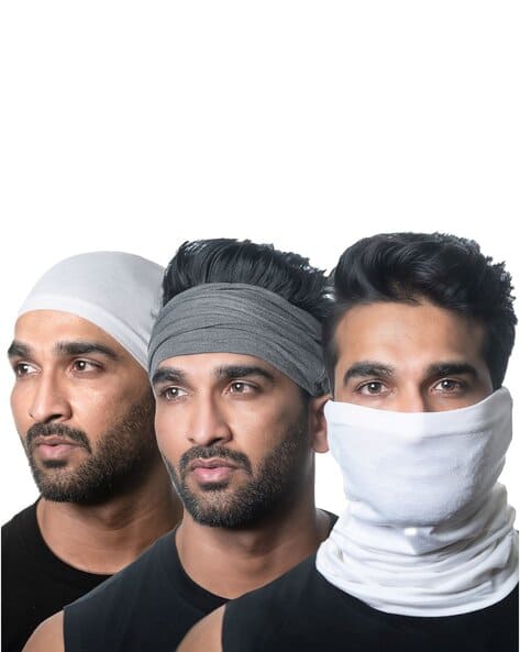 Buy White Grey Scarves for Men by Heelium Online