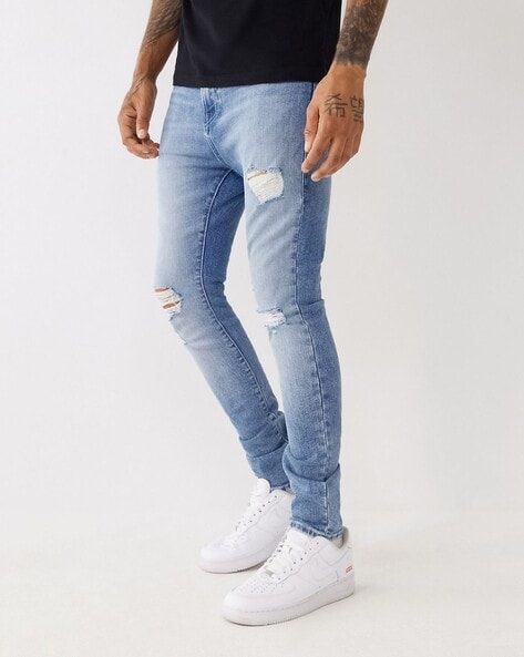 Buy Flying Machine Michael Slim Tapered Fit Distressed Jeans - NNNOW.com