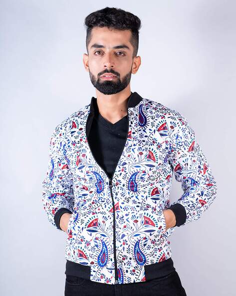 White deals printed jackets