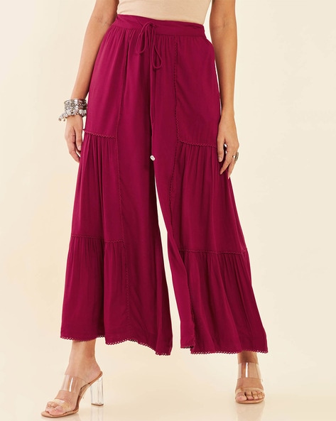 Flared Palazzos with Pockets Price in India