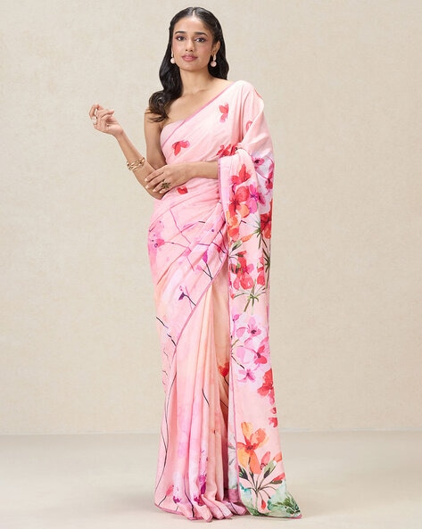 Buy Navyasa By Liva Pink Woven Saree for Women Online @ Tata CLiQ