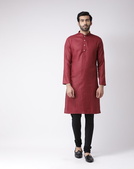 Kisah Solid Mandarin Collar Kurta