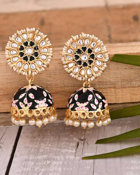 Black jhumkas deals online