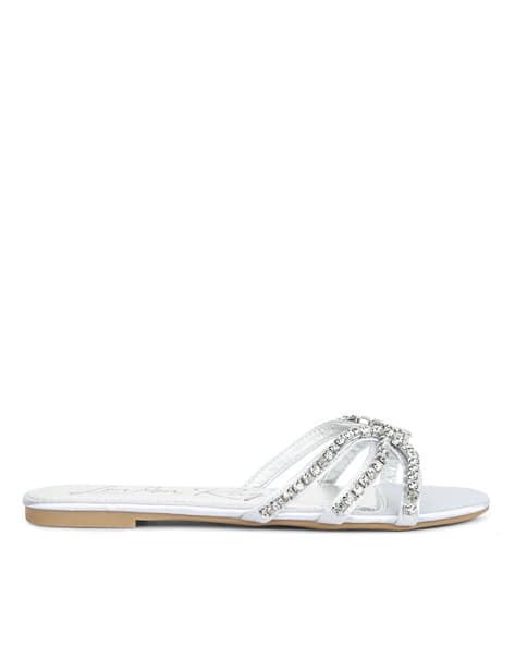 Embellished Slip-On Flat Sandals