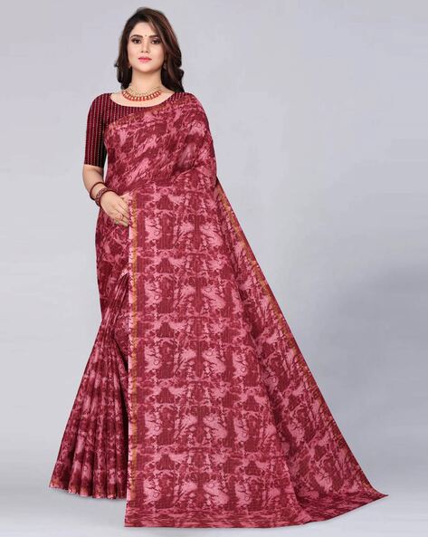 Women's Cotton Blend Digital Print Saree - Silk Zone