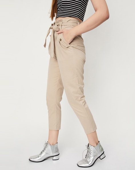 Pants with Waist Tie-Up Belt