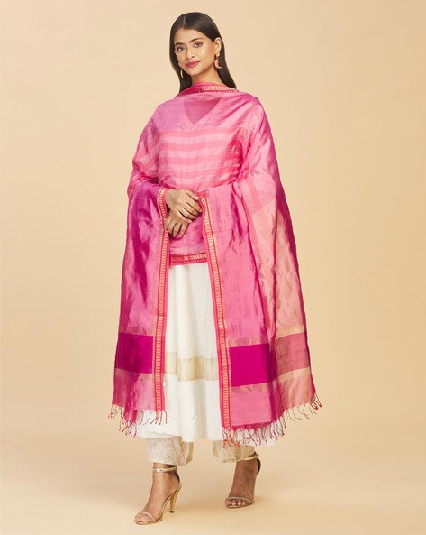 Striped Dupatta with Tassels Price in India