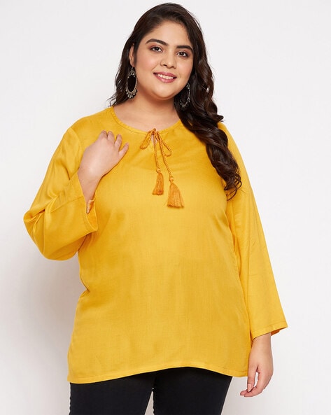 Pale yellow plus sales size tops