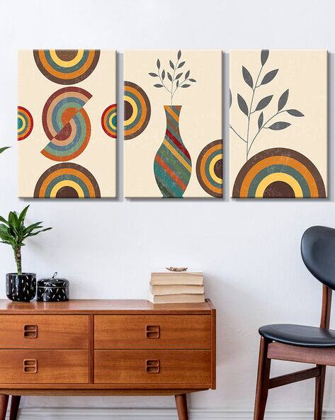 999store Set of 3 Floral Pots Print Wall Art Paintings